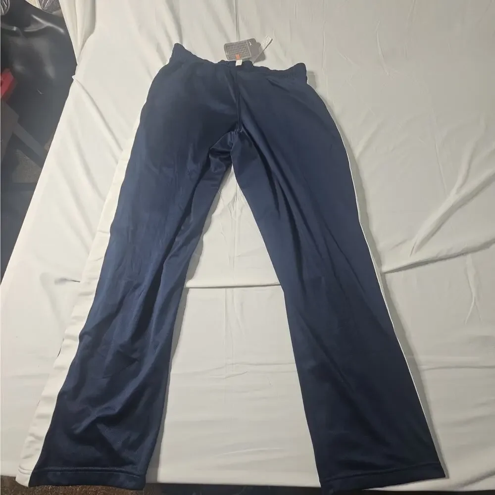 Vintage Nike Track Pants Men's L Navy Blue White Stripe 90s Y2K Warm Up